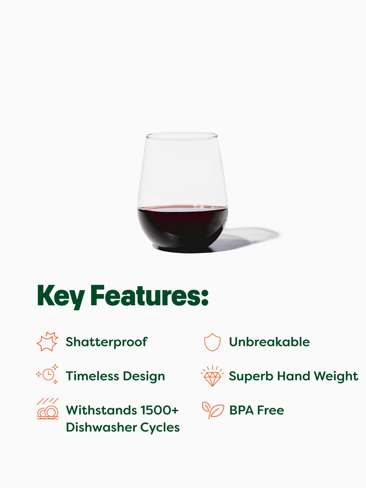 RESERVE 16oz Stemless Wine Tritan™ Copolyester Glass - Bulk