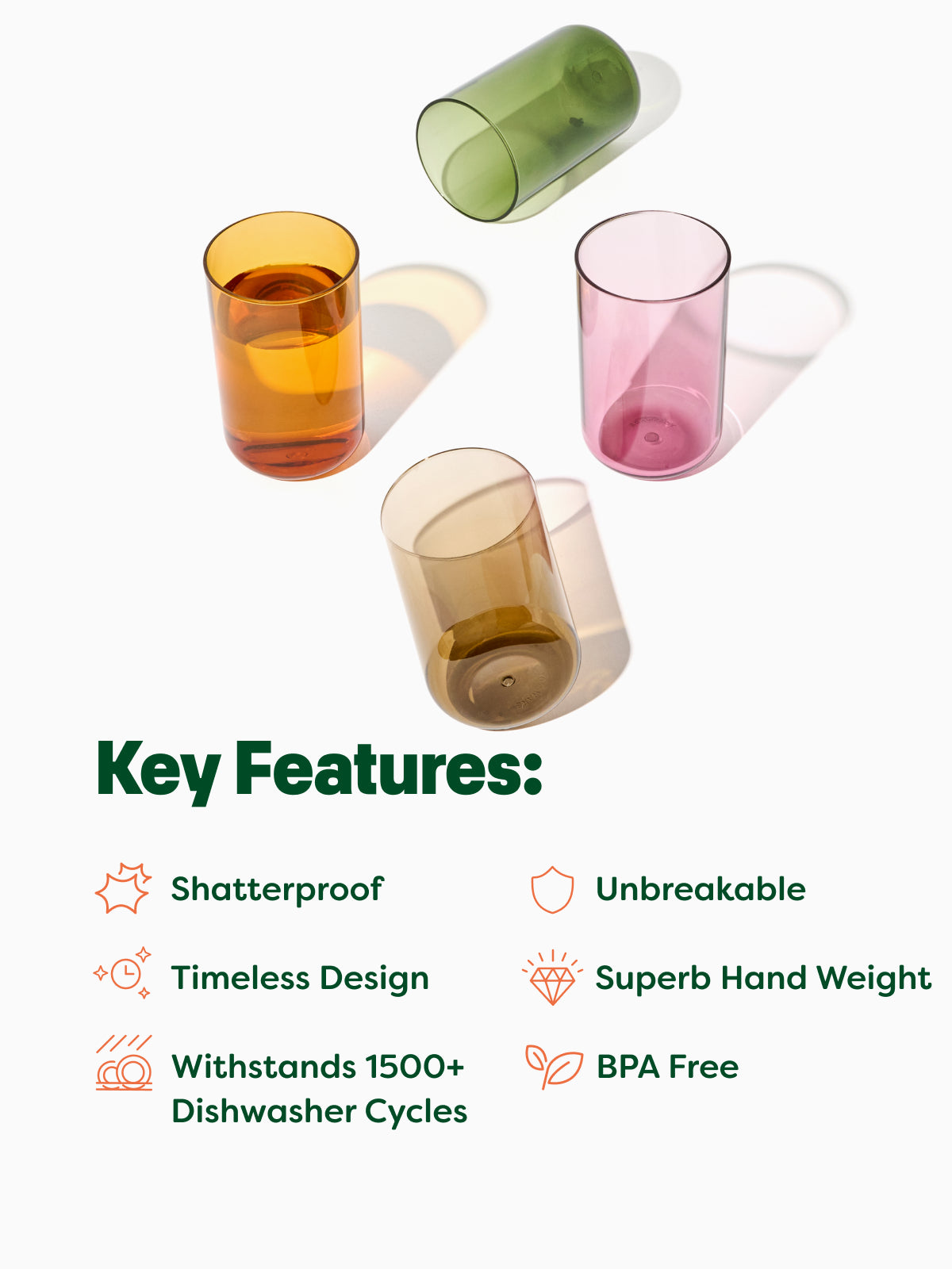 RESERVE 10oz Tumbler Tritan™ Copolyester Glass - Mixed Color Set - Bulk