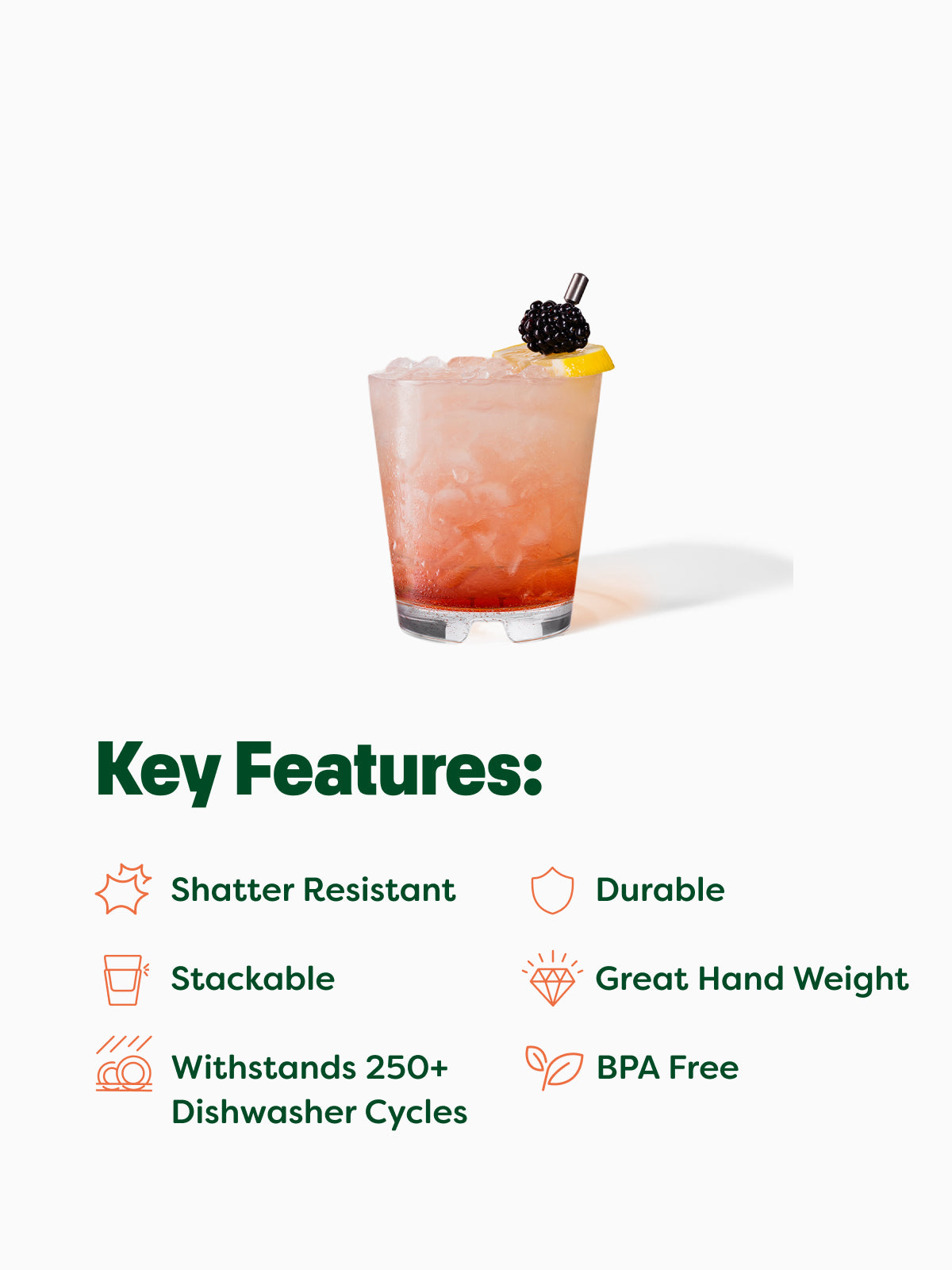 RESERVE 10oz Stackable Old Fashioned MS Copolyester Glass - Bulk