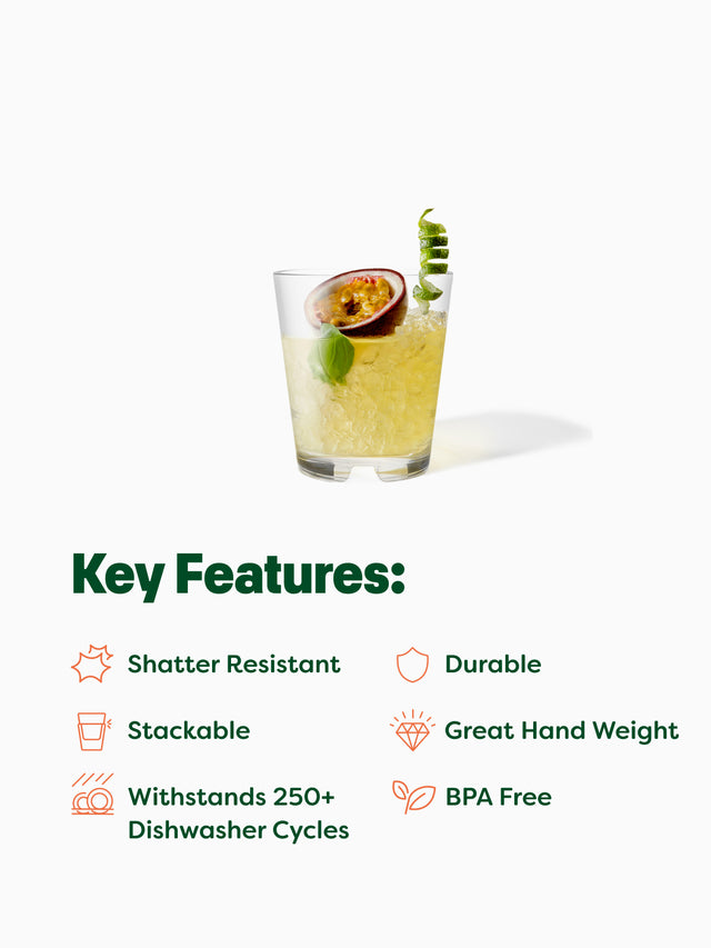 RESERVE 12oz Stackable Double Old Fashioned MS Copolyester Glass - Bulk