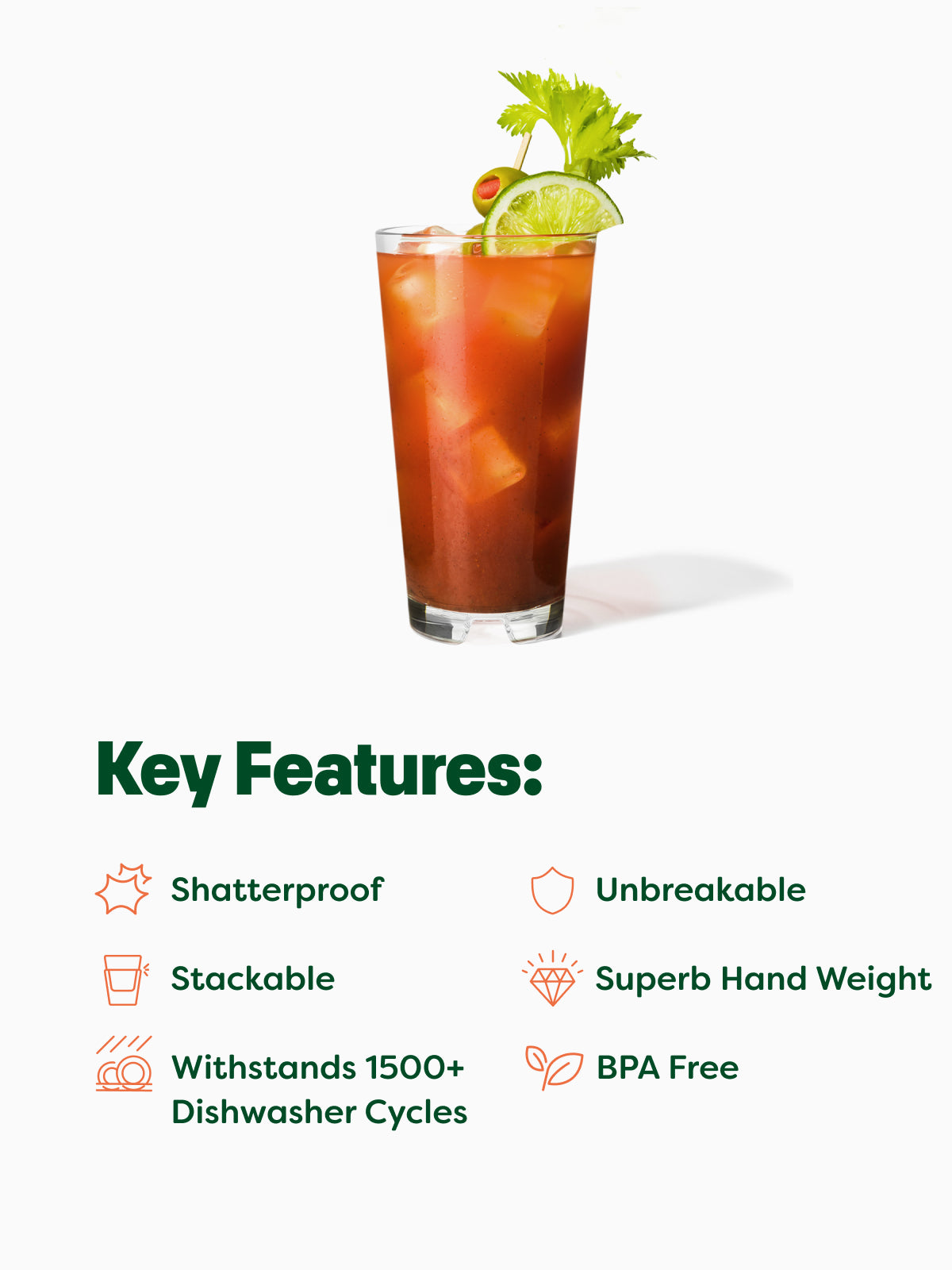 RESERVE 14oz Stackable Tall Tritan™ Copolyester Glass - Bulk