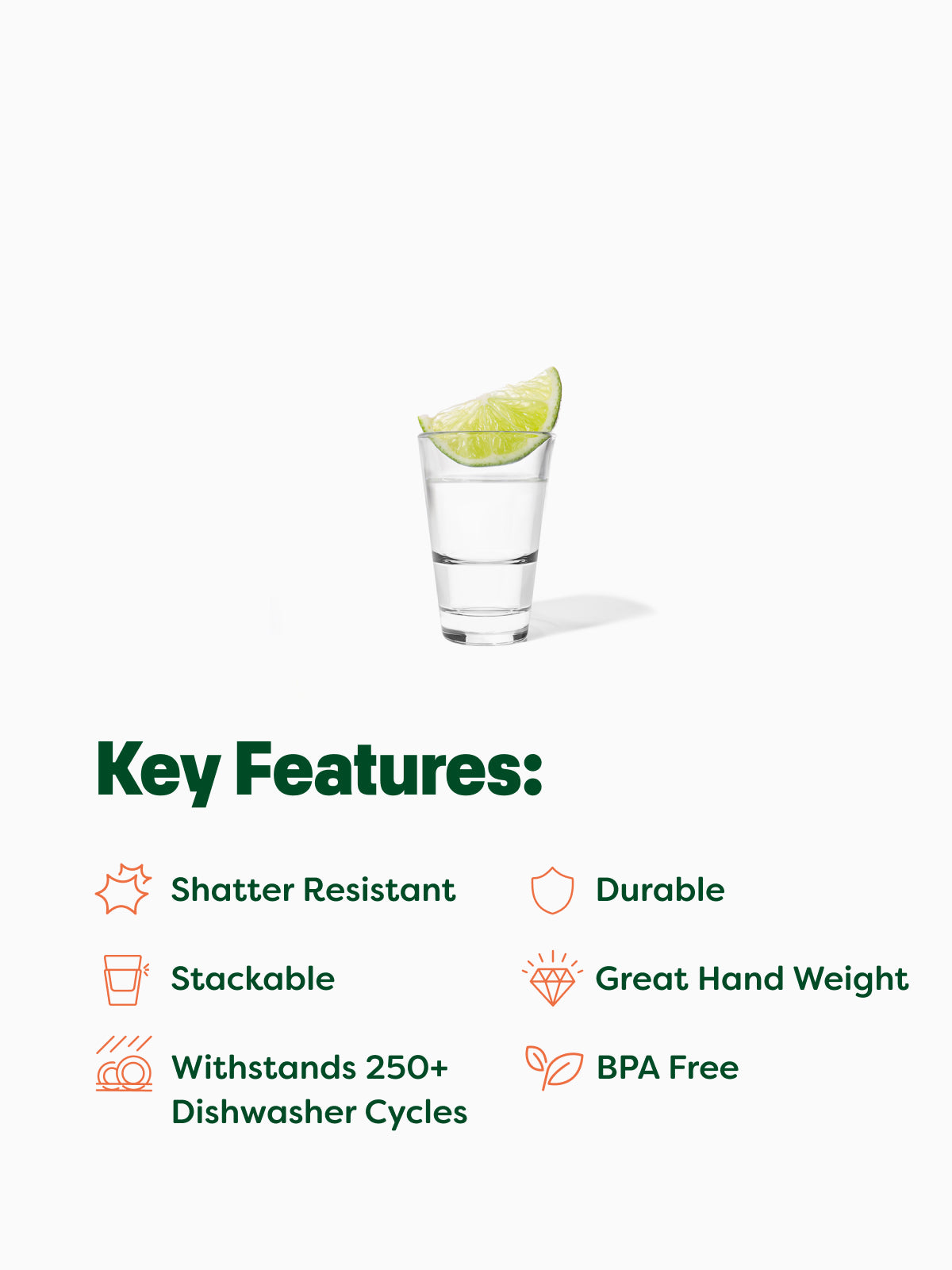 RESERVE 1.5oz Stackable Shot MS Copolyester Glass - Bulk