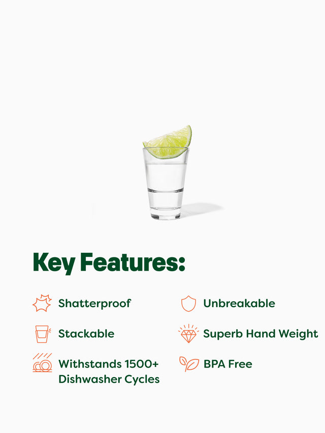 RESERVE 1.5oz Stackable Shot Tritan™ Copolyester Glass - Bulk