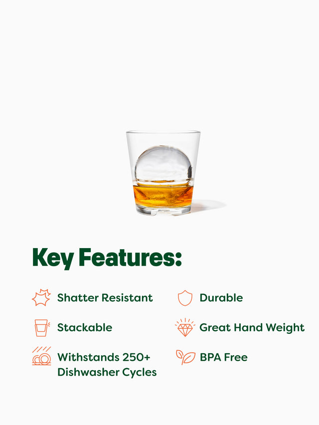 RESERVE 8oz Stackable Rocks MS Copolyester Glass - Bulk