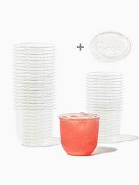 NATURAL 12oz Rounded Bottom Compostable Arc Cup & Sip Lid Bundle