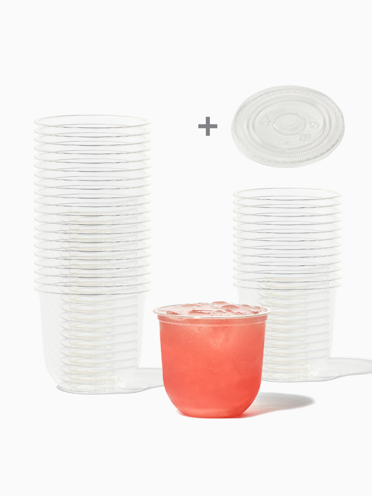 NATURAL 12oz Rounded Bottom Compostable Arc Cup & Straw Lid Bundle