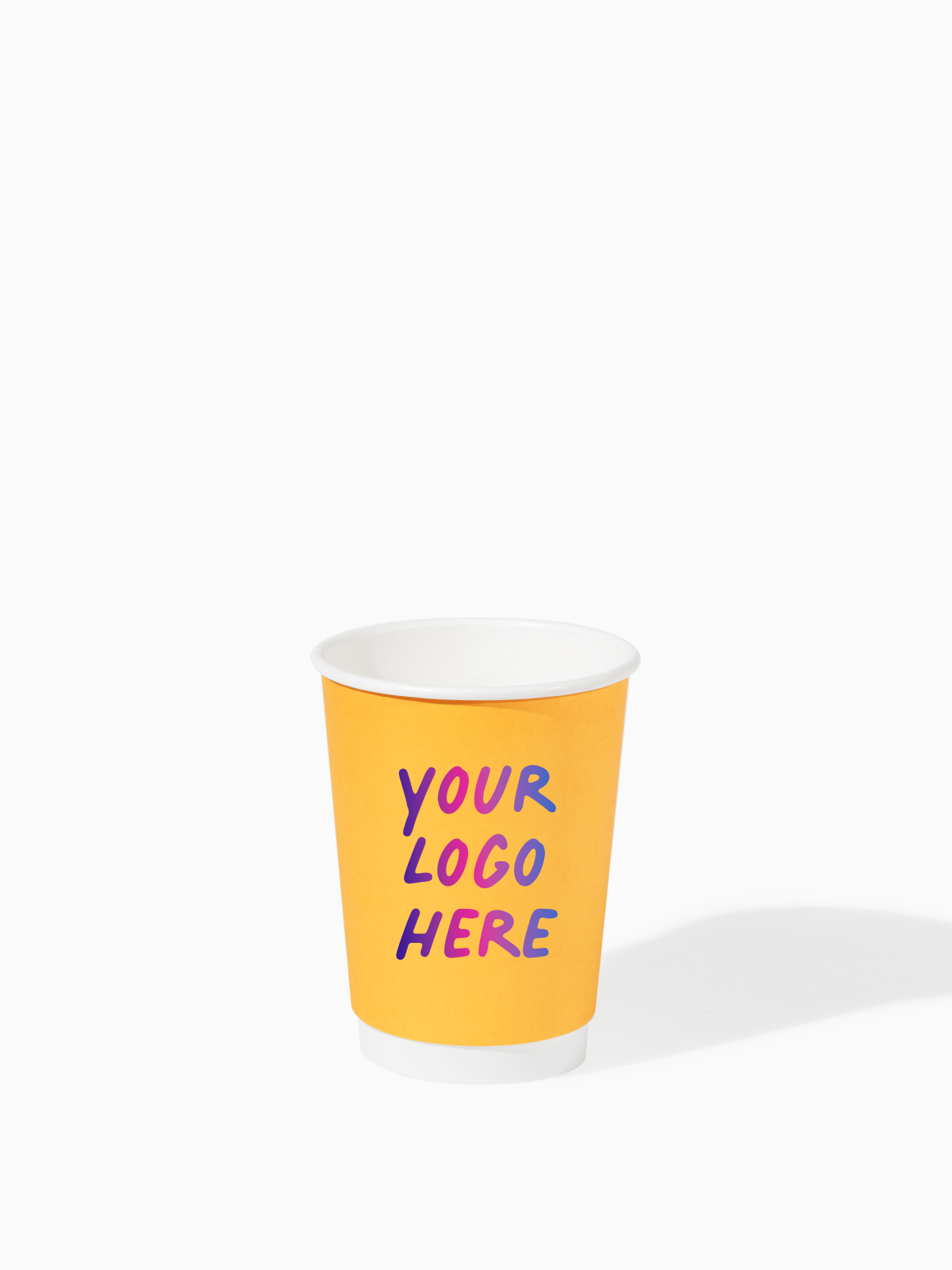 GO 12oz Double Wall Paper Cup Butter Yellow - Bulk