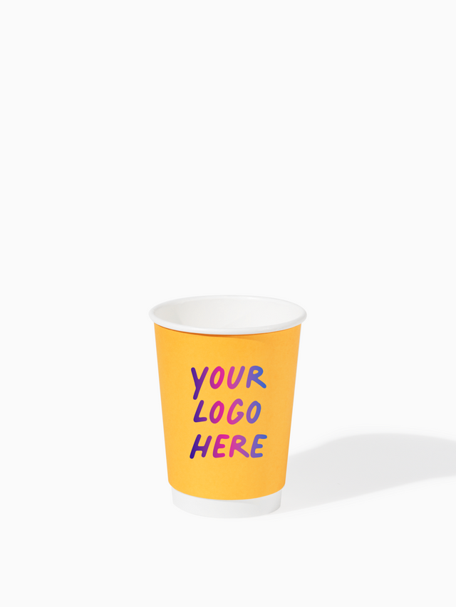 GO 12oz Double Wall Paper Cup Butter Yellow - Bulk