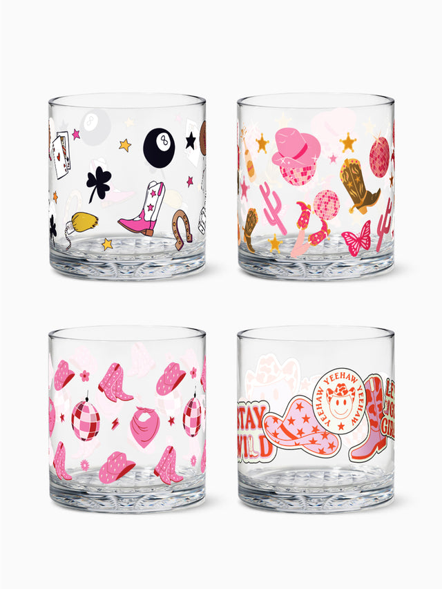 Western Disco Cowgirl - RESERVE 12oz Old Fashioned Tritan™ Copolyester Glass