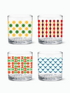 Abstract Christmas Pattern - RESERVE 12oz Old Fashioned Tritan™ Copolyester Glass