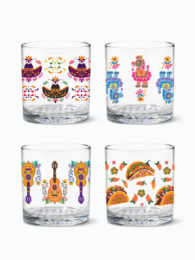 Fiesta Time - RESERVE 12oz Old Fashioned Tritan™ Copolyester Glass