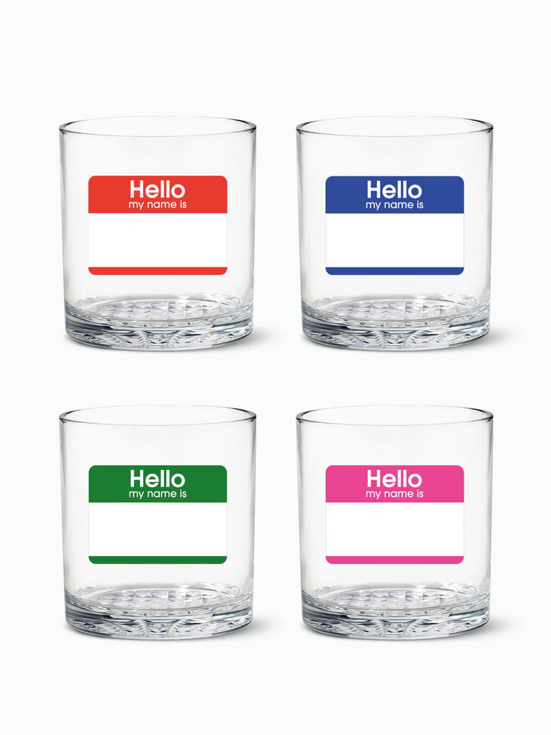 Hello My Name Is - RESERVE 12oz Old Fashioned Tritan™ Copolyester Glass