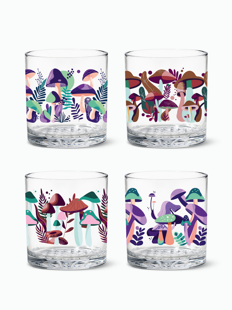 Psychedelic Shrooms - RESERVE 12oz Old Fashioned Tritan™ Copolyester Glass
