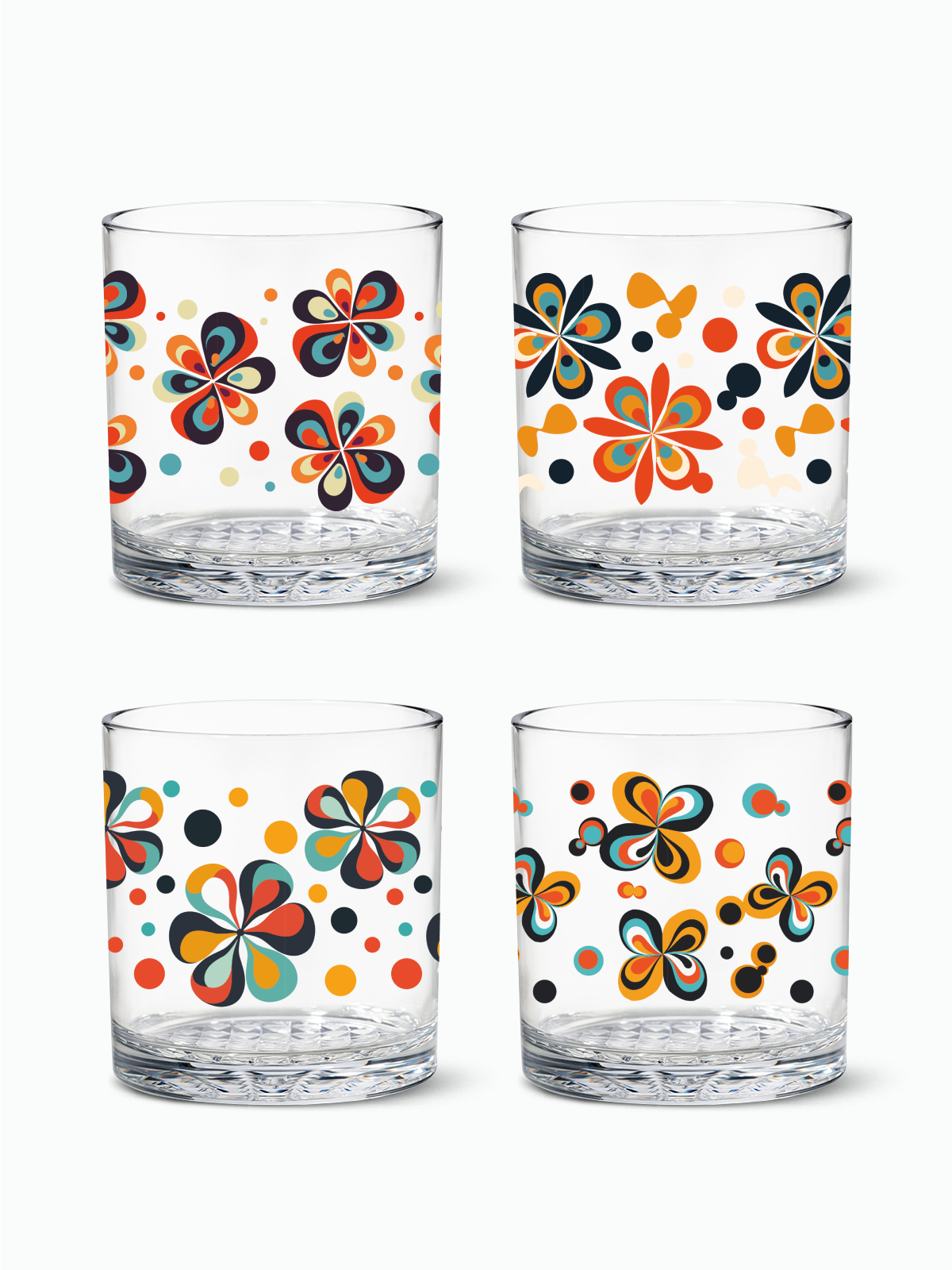 Retro Bloom - RESERVE 12oz Old Fashioned Tritan™ Copolyester Glass