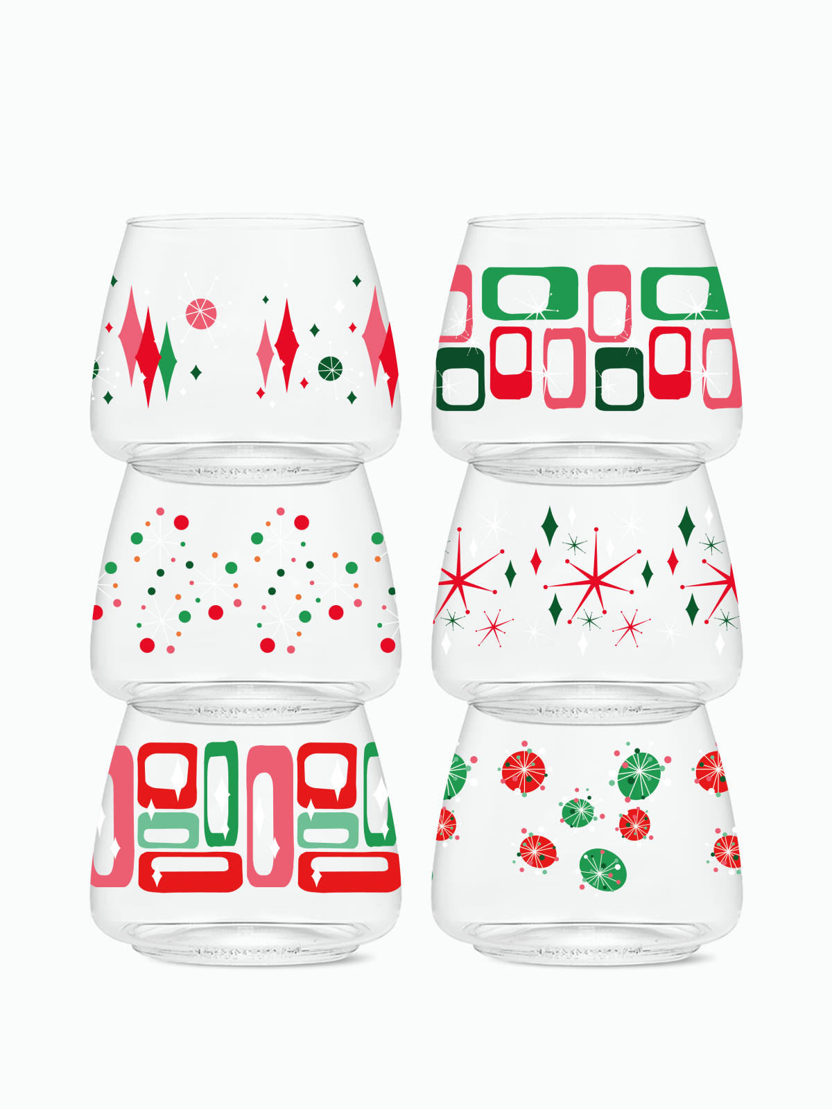 Retro Festive Pattern - POP 12oz Rocks
