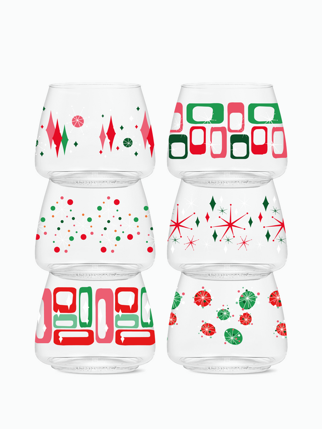 Retro Festive Pattern - POP 12oz Rocks