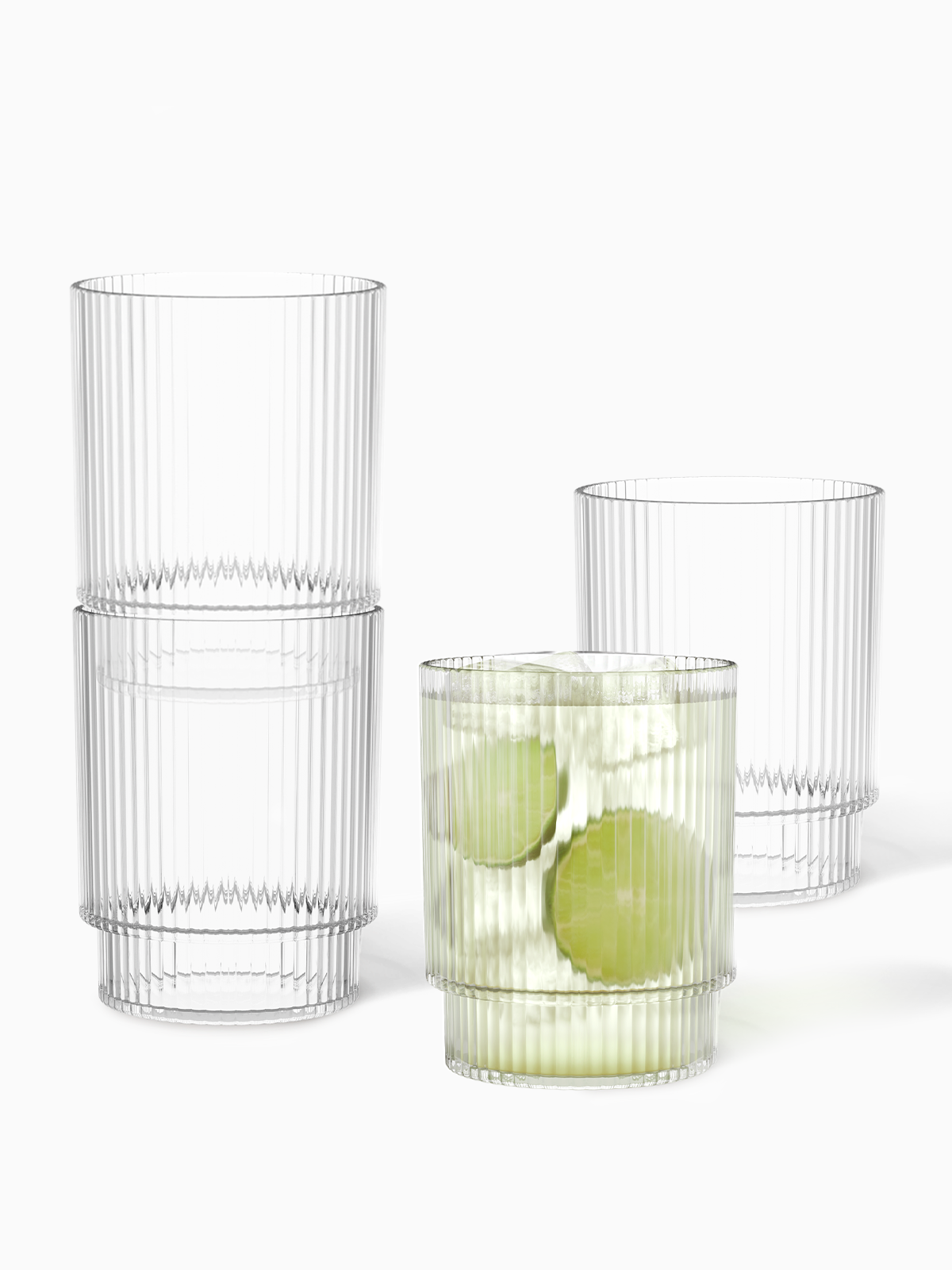RESERVE 12oz Fluted Tumbler Tritan™ Copolyester Glass - 8 Pack