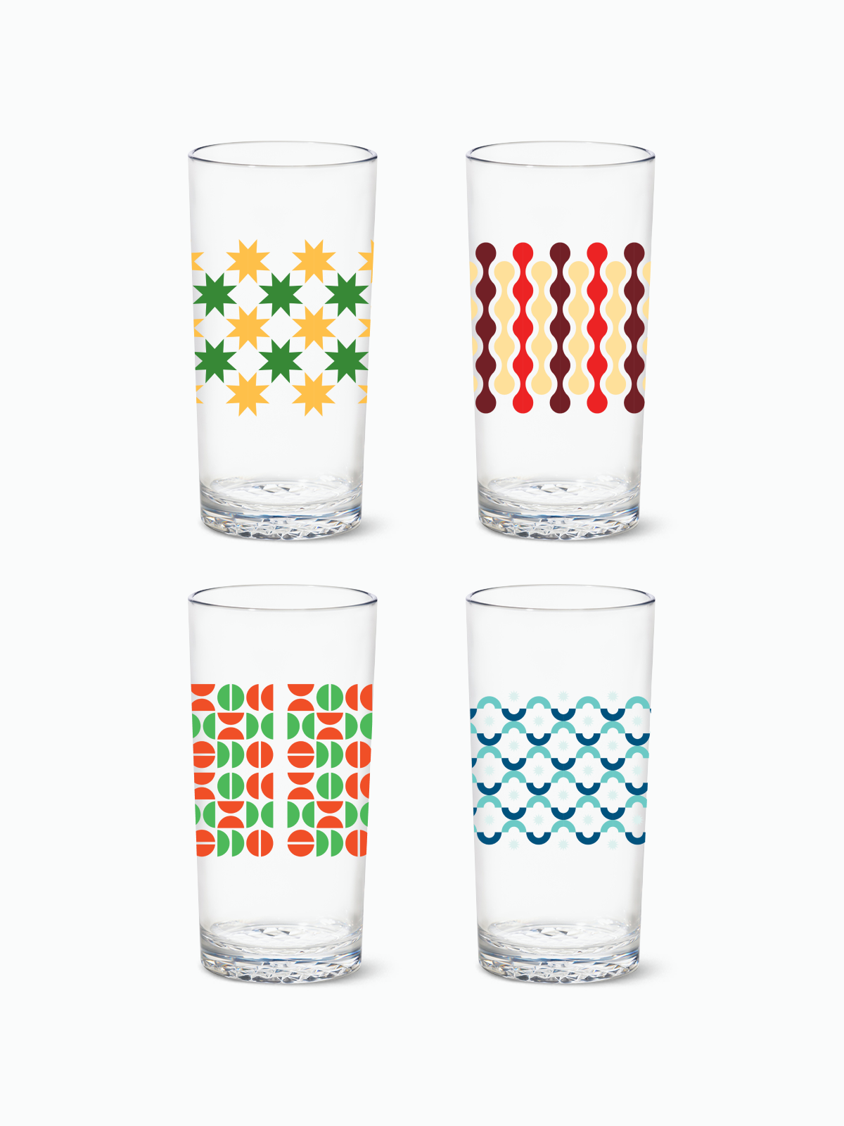Abstract Christmas Pattern - RESERVE 14oz Highball Tritan™ Copolyester Glass