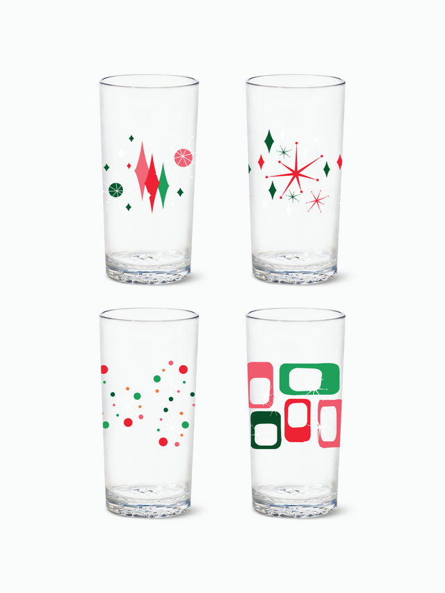 Retro Festive Pattern - RESERVE 14oz Highball Tritan™ Copolyester Glass