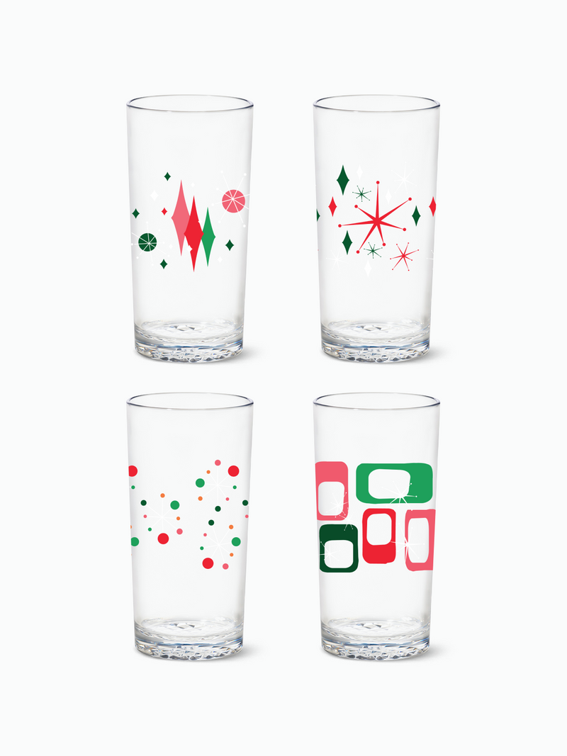Retro Festive Pattern - RESERVE 14oz Highball Tritan™ Copolyester Glass