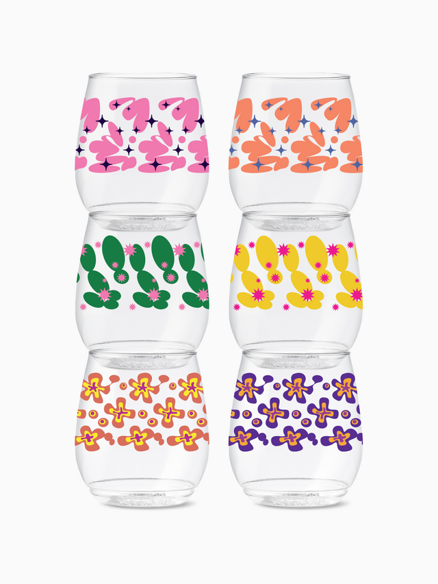 Retro Cartoon Pattern - POP 14oz Vino