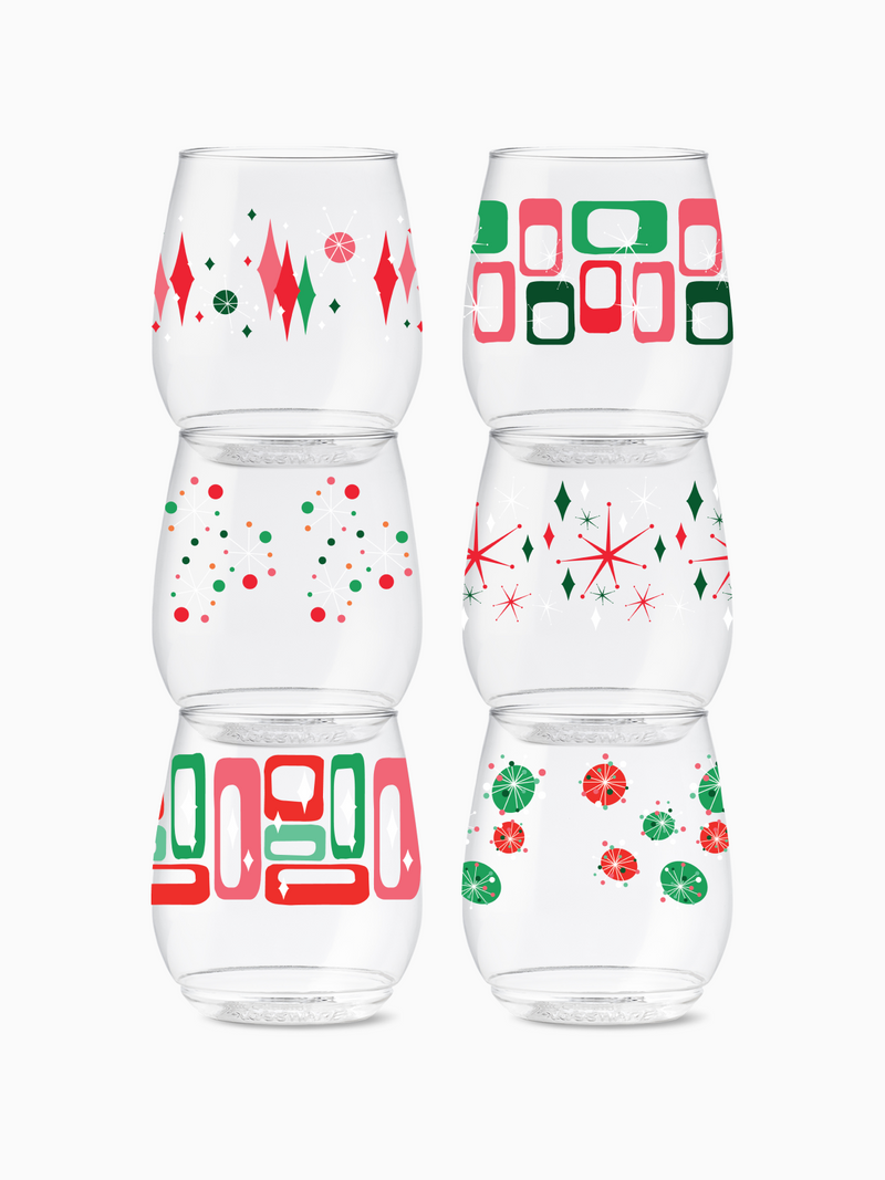 Retro Festive Pattern - POP 14oz Vino