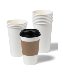 GO 16oz Single Wall Paper Cup Bundle with Lids and Sleeves
