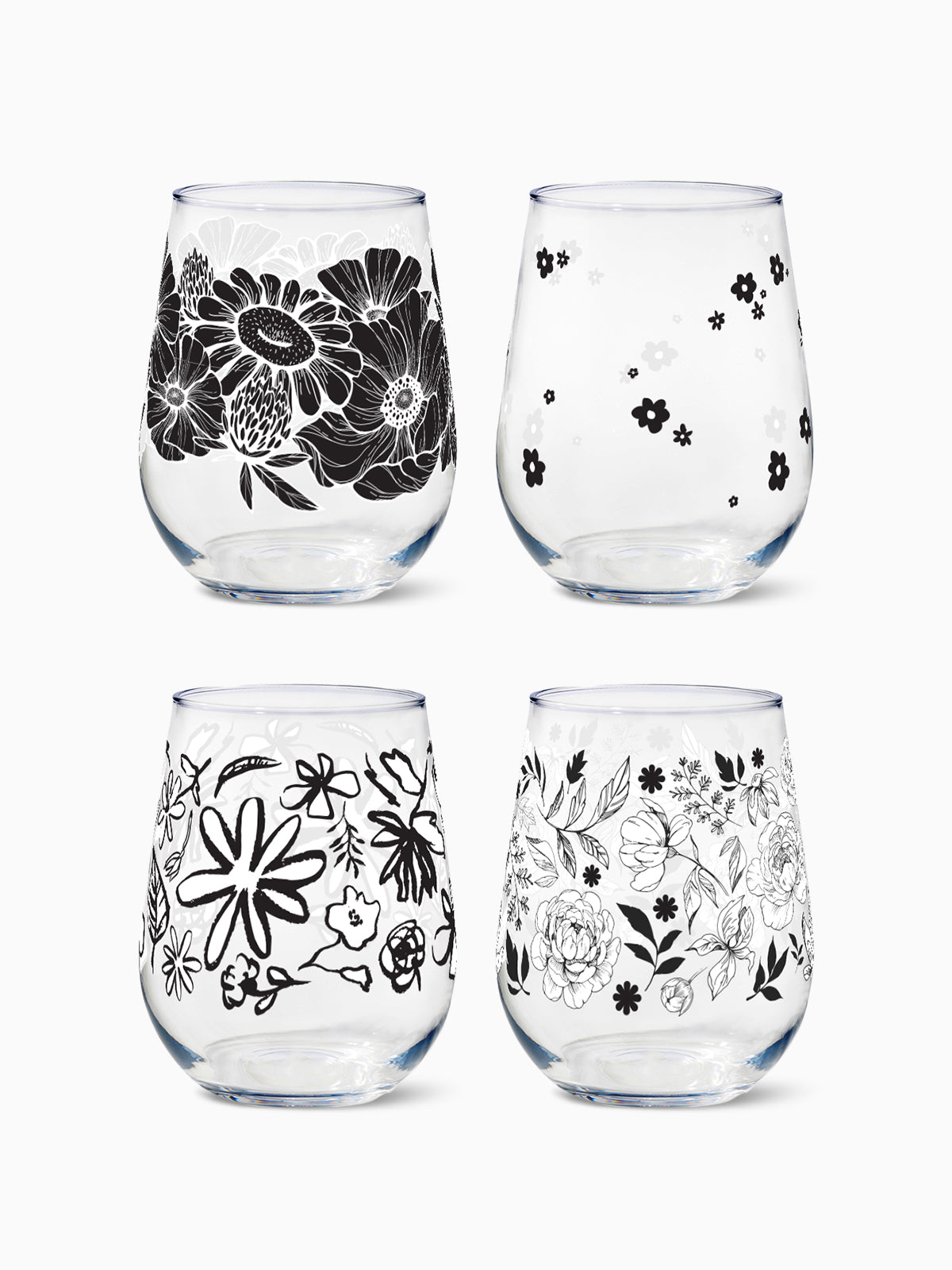 Botanical Sketches - RESERVE 16oz Stemless Wine Tritan™ Copolyester Glass