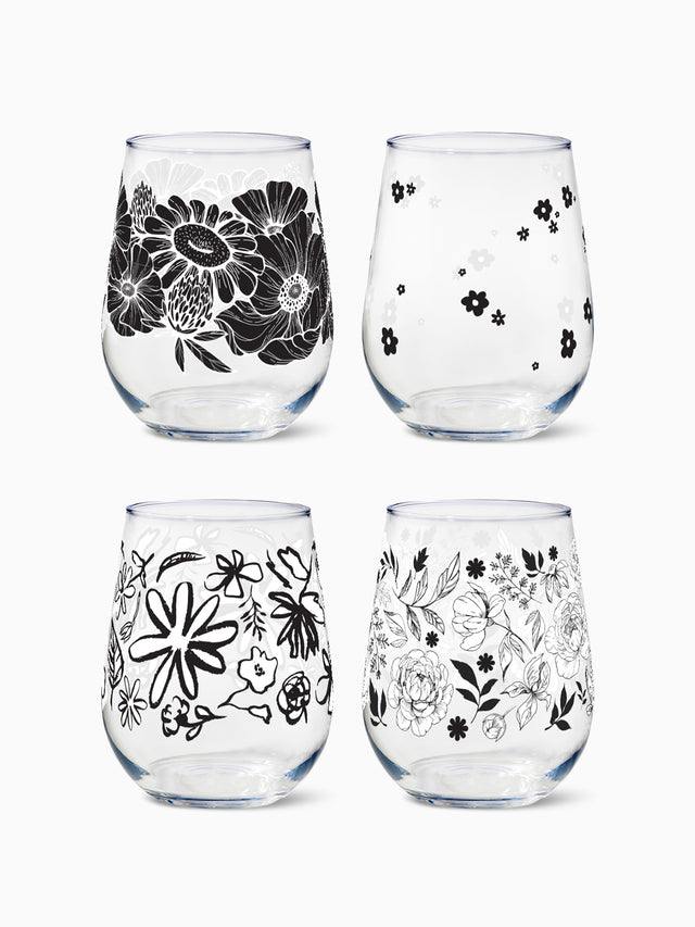 Botanical Sketches - RESERVE 16oz Stemless Wine Tritan™ Copolyester Glass