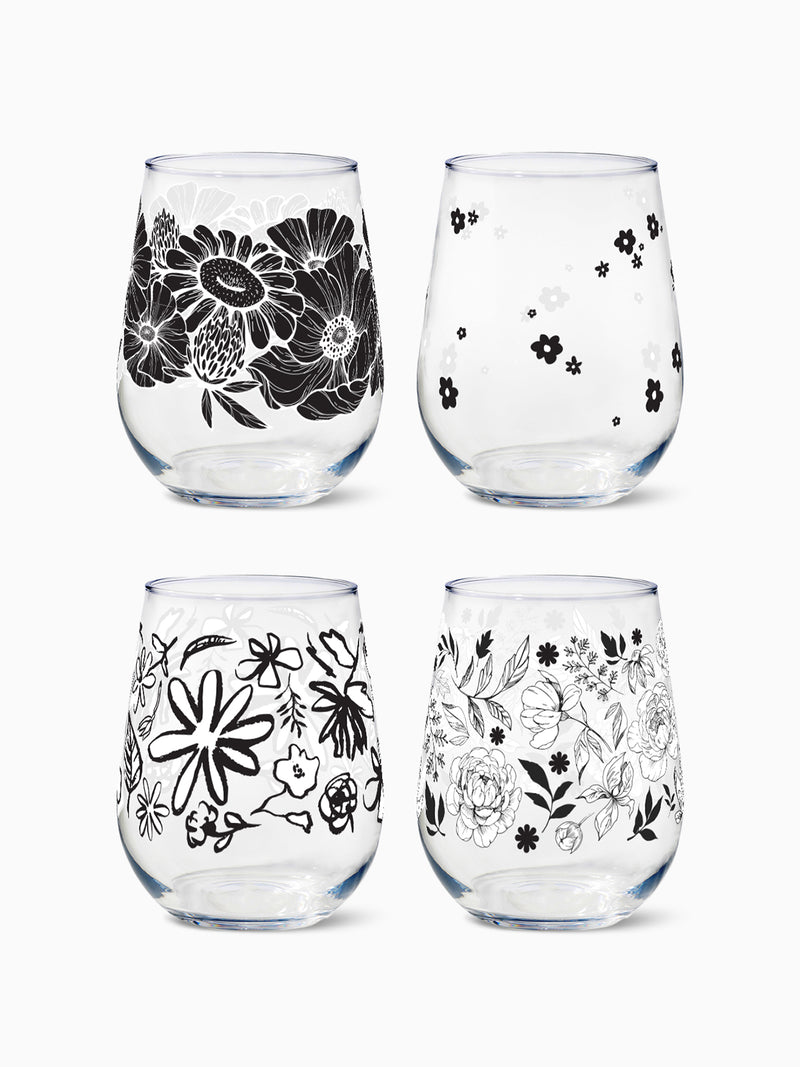 Botanical Sketches - RESERVE 16oz Stemless Wine Tritan™ Copolyester Glass