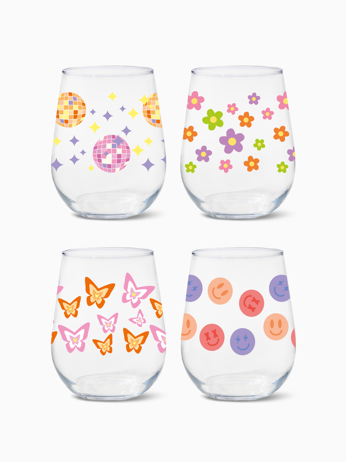 Disco Party - RESERVE 16oz Stemless Wine Tritan™ Copolyester Glass