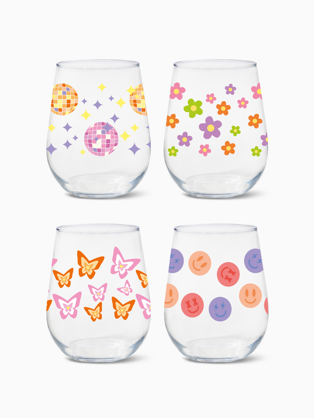 Disco Party - RESERVE 16oz Stemless Wine Tritan™ Copolyester Glass