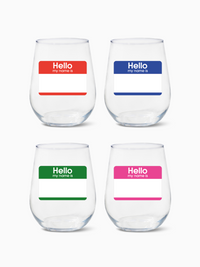 Hello My Name Is - RESERVE 16oz Stemless Wine Tritan™ Copolyester Glass