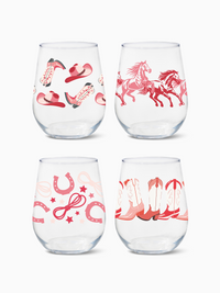 Pink Wild West - RESERVE 16oz Stemless Wine Tritan™ Copolyester Glass