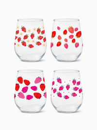 Strawberry Bliss - RESERVE 16oz Stemless Wine Tritan™ Copolyester Glass