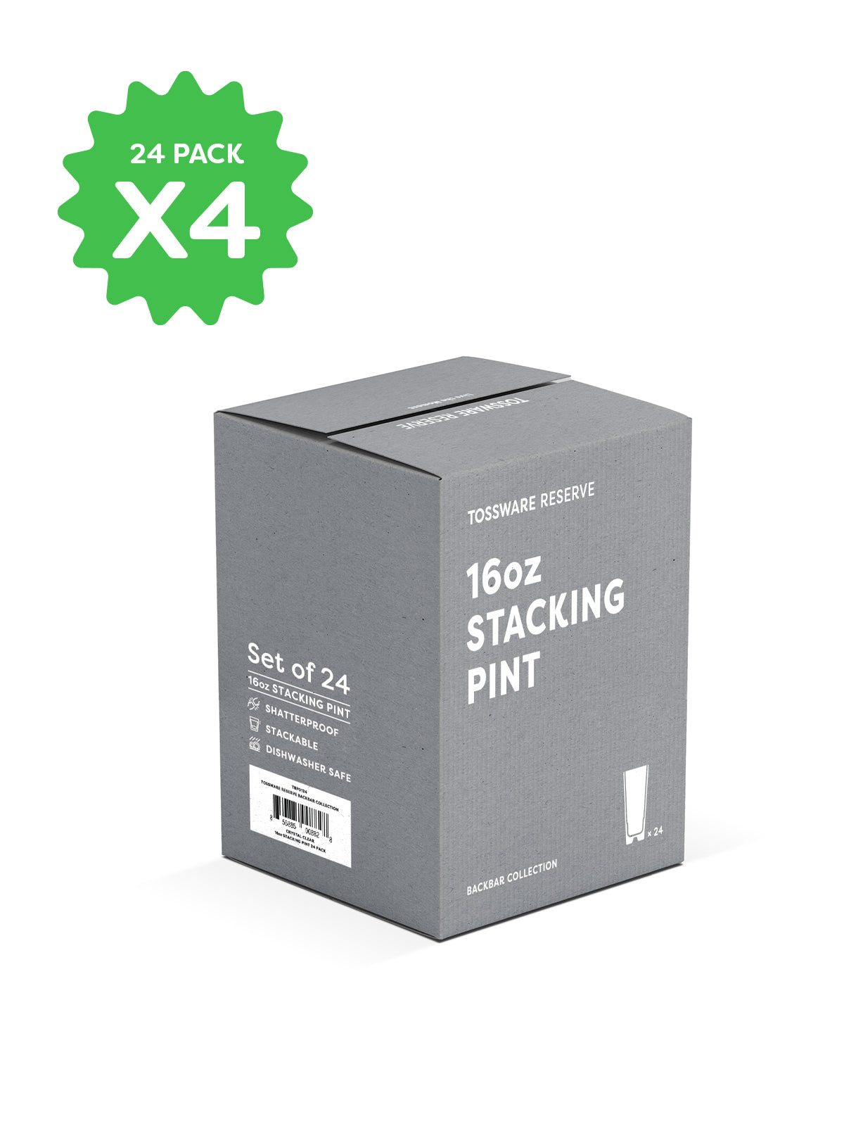 RESERVE 16oz Stackable Pint Tritan™ Copolyester Glass - Bulk