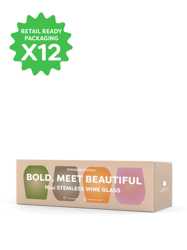 RESERVE 16oz Stemless Wine Color Series Tritan™ Copolyester Glass Amber - Bulk