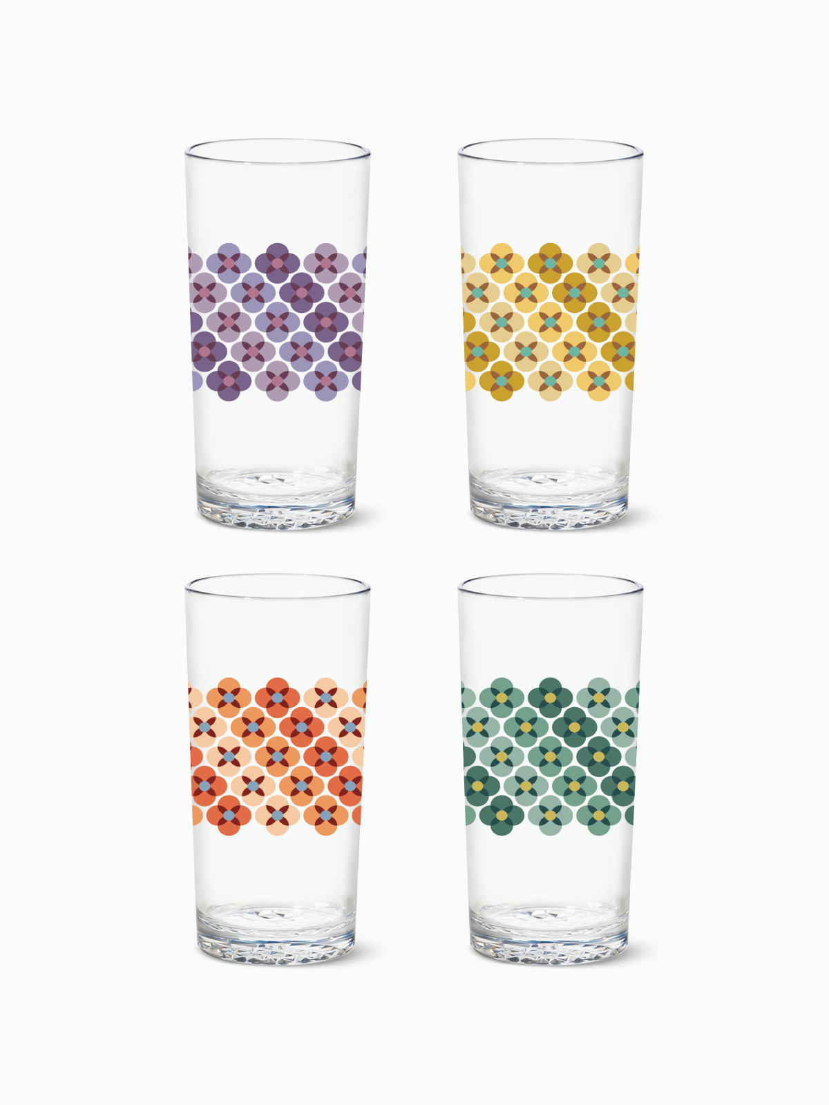 70's Flower Pattern - RESERVE 14oz Highball Tritan™ Copolyester Glass ...