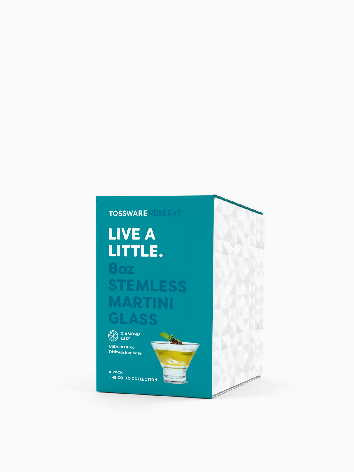 TOSSWARE Reserve Martini-Gläser Ohne Stiel – 237 Ml, Aus Tritan-Kunststoff, Spülmaschinenfest, Unzerbrechlich