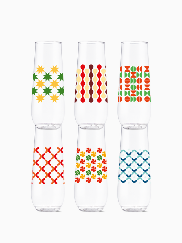 Abstract Christmas Pattern - POP 9oz Flute