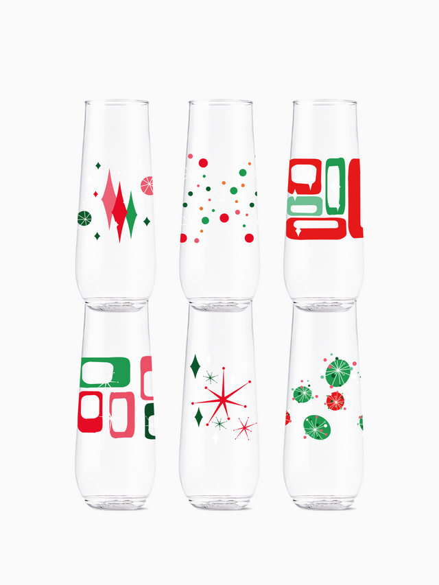 Retro Festive Pattern - POP 9oz Flute