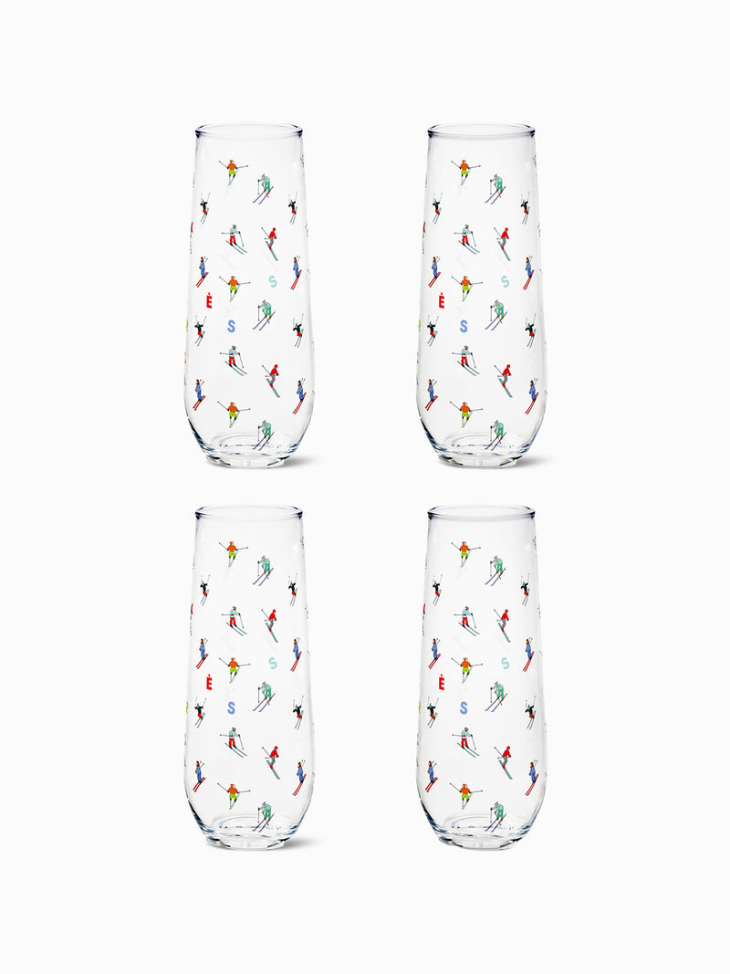 Ski Parade 2.0 - RESERVE 9oz Stemless Champagne Tritan™ Copolyester Glass