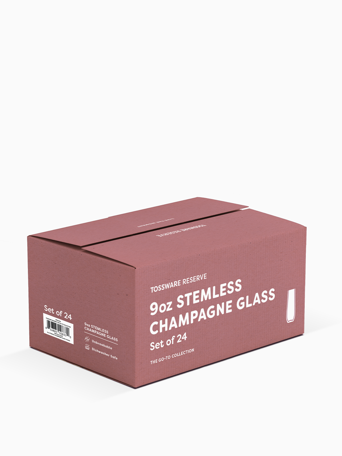 Tossware Reserve Tritan Copolyester Stemless Champagne Flutes, Set