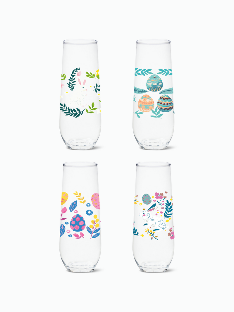 Eggstravaganza - RESERVE 9oz Stemless Champagne Tritan™ Copolyester Glass