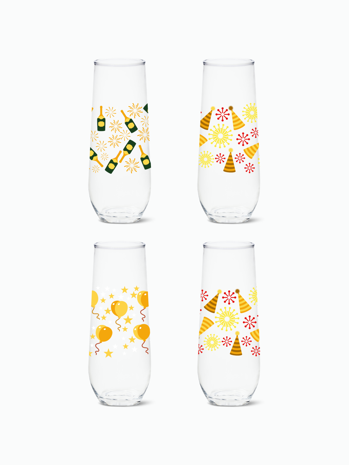 Festive Bliss - RESERVE 9oz Stemless Champagne Tritan™ Copolyester Glass