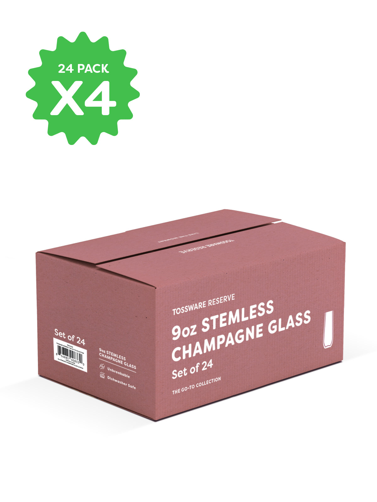RESERVE 9oz Stemless Champagne Tritan™ Copolyester Glass - Bulk
