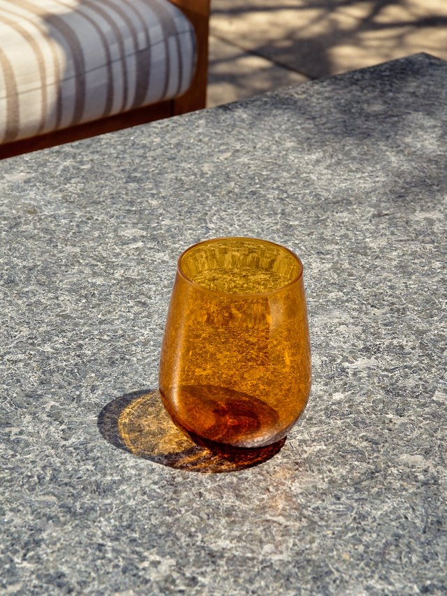 RESERVE 16oz Stemless Wine Color Series Tritan™ Copolyester Glass Amber