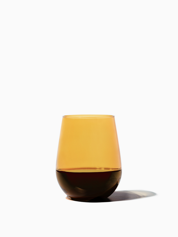 RESERVE 16oz Stemless Wine Color Series Tritan™ Copolyester Glass Amber