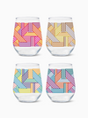 Art Deco Lines - RESERVE 16oz Stemless Wine Tritan™ Copolyester Glass