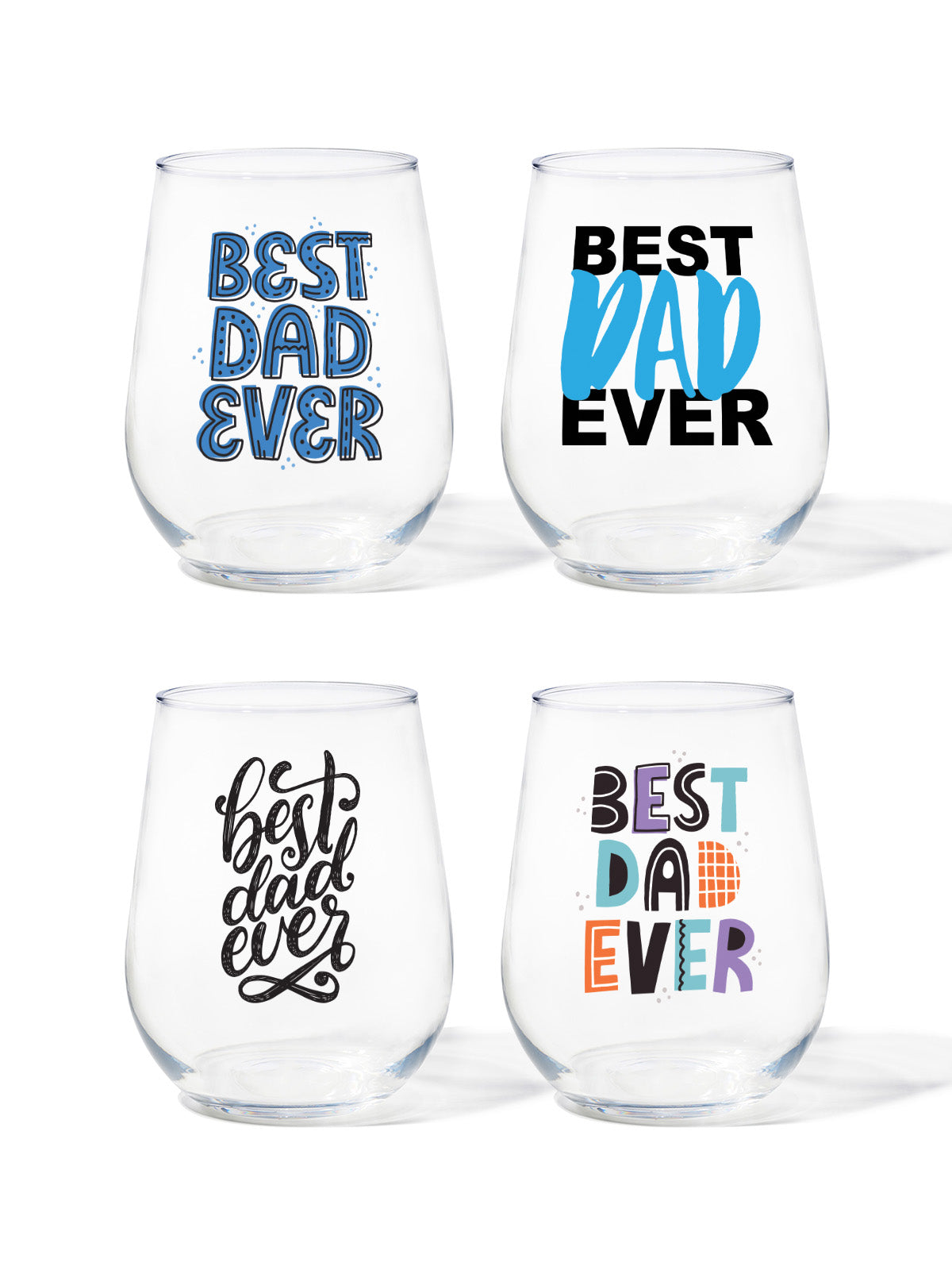 Best Dad Ever - RESERVE 16oz Stemless Wine Tritan™ Copolyester Glass